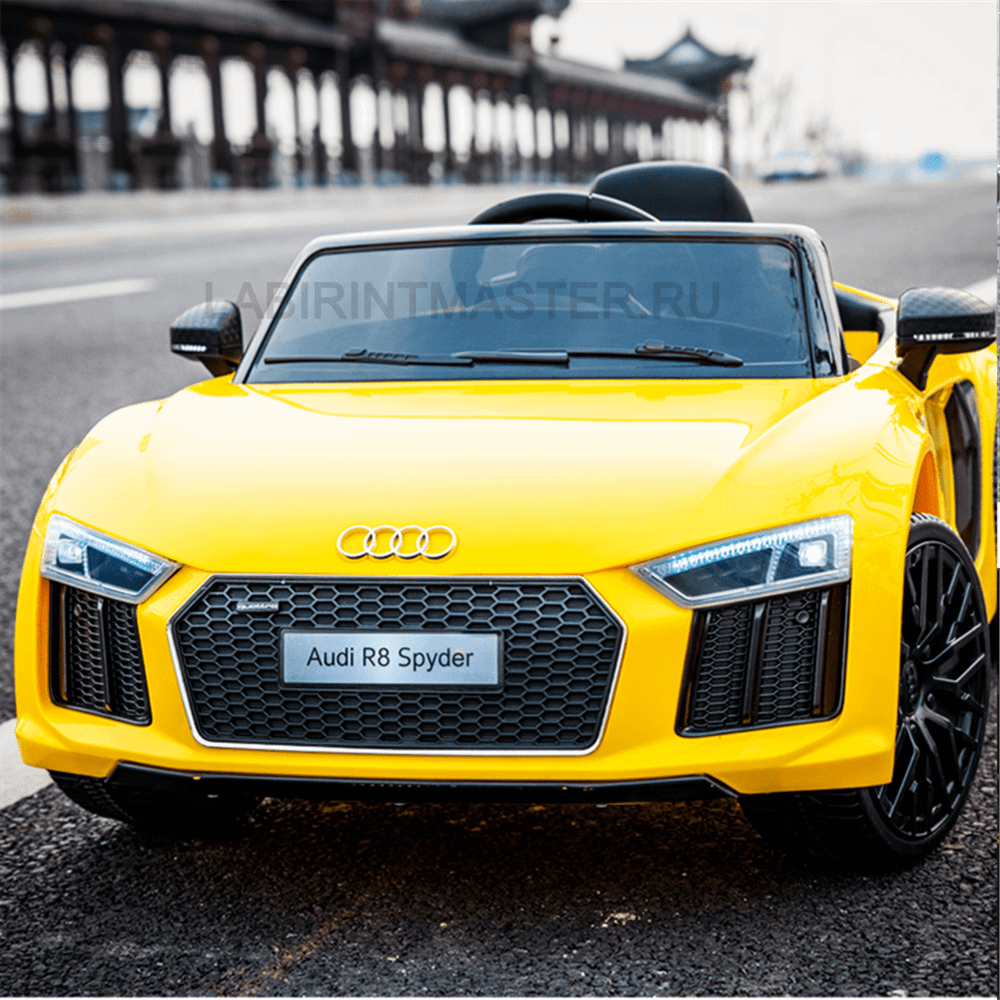 Детский электромобиль "AUDI R8" 6V, желтый