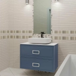 Тумба с раковиной LA FENICE Cubo Blu Grigio TWIN 100 синяя, столешница белая/ручки белые