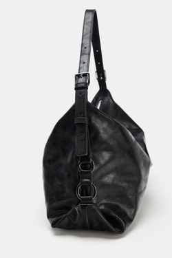 ZARA СУМКА С МЕТАЛЛИЧЕСКОЙ ПРЯЖКОЙ, ЧЕРНЫЙ