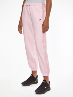 Женские теннисные брюки Tommy Hilfiger Relaxed Branded Sweatpant - pastel pink