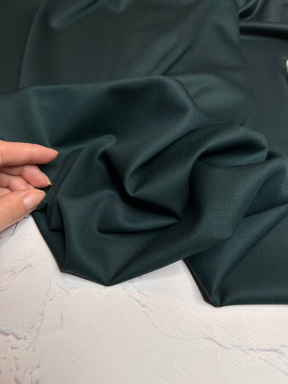 Костюмно-плательная смесовая однотонная поливискоза (64%полиэстер/33%вискоза/3%эластан, Сосна, 148, 285 гр/м2)