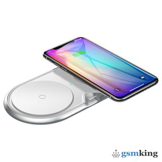 Baseus Dual Wireless Charger Metal Style White WXXHJ-AOS