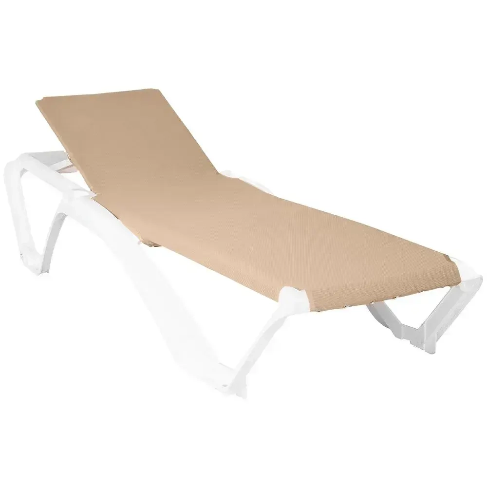 Шезлонг MIAMI с тканью Каркас белый, ткань: слоновая кость 1915х390мм