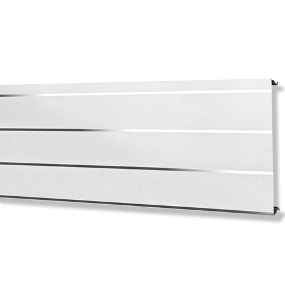 Рейка для подвесного потолка S-дизайн Cesal жемчужно-белый с хром полосой B19 100х4000 мм.
