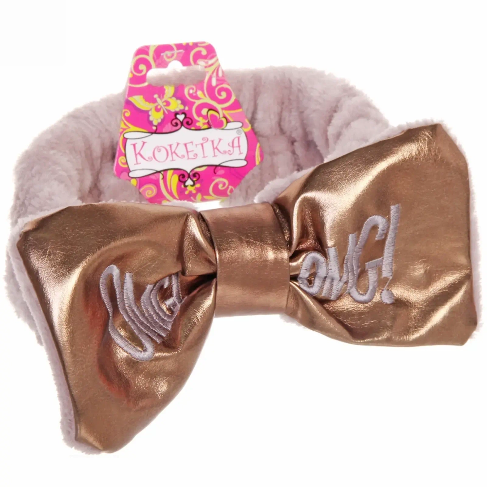 Повязка на голову «Кокетка - Omg!», цвет черный, голубой, розовый и бежевый, 20*5см (упаковка белый ZIP пакет)