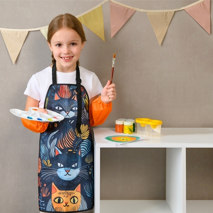 Фартук фастекс 54х45 Сказочные коты (черный)