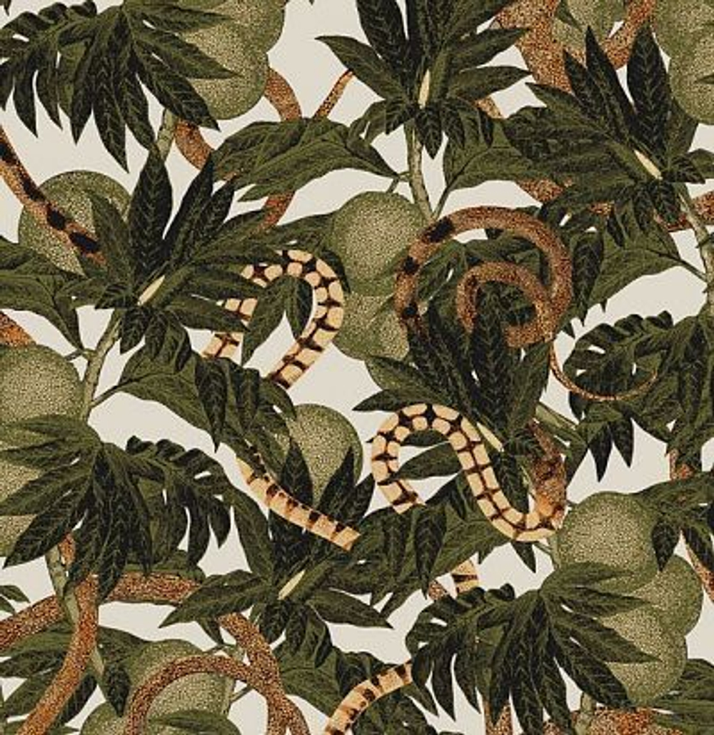 Символ богатства и изобилия - змея. Тропики, сочетание техник нанесения чернил. Яркие, природные отт