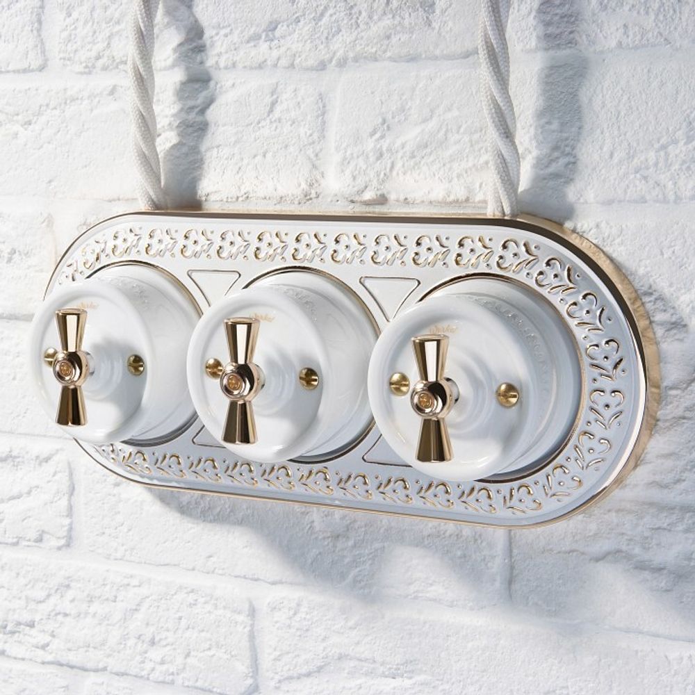 Выключатель одноклавишный Werkel Ретро (белый) W5612001