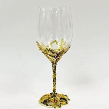 Бокал для вина "Виноград" золото, 350 мл