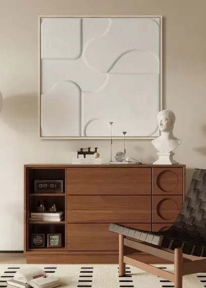 Постер Volumetric 60х60 см, 3D-фактура, бежевый