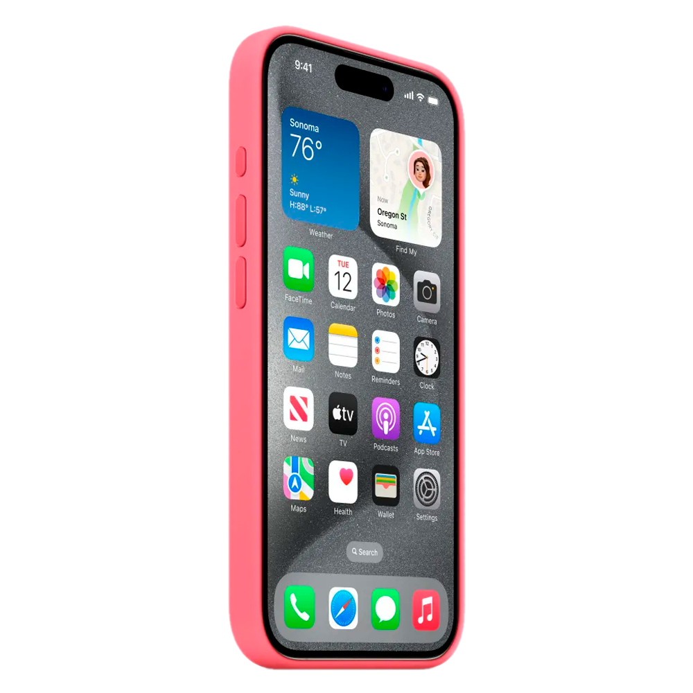 Силиконовый чехол с поддержкой MagSafe Apple Silicone Case для iPhone 15 Pro, Pink (Розовый)