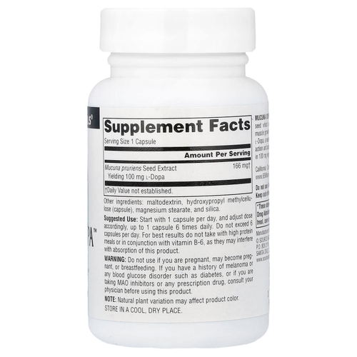 Source Naturals, Mucuna Dopa™, 100 мг, 60 капсул