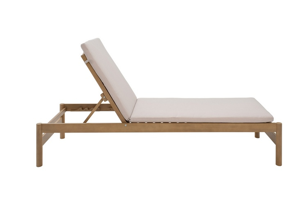 Шезлонг из акации Joygarden БУНГАЛО, Natural Teak, ваниль