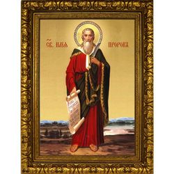 Илья Святой Пророк Божий в полный рост. Икона на холсте.