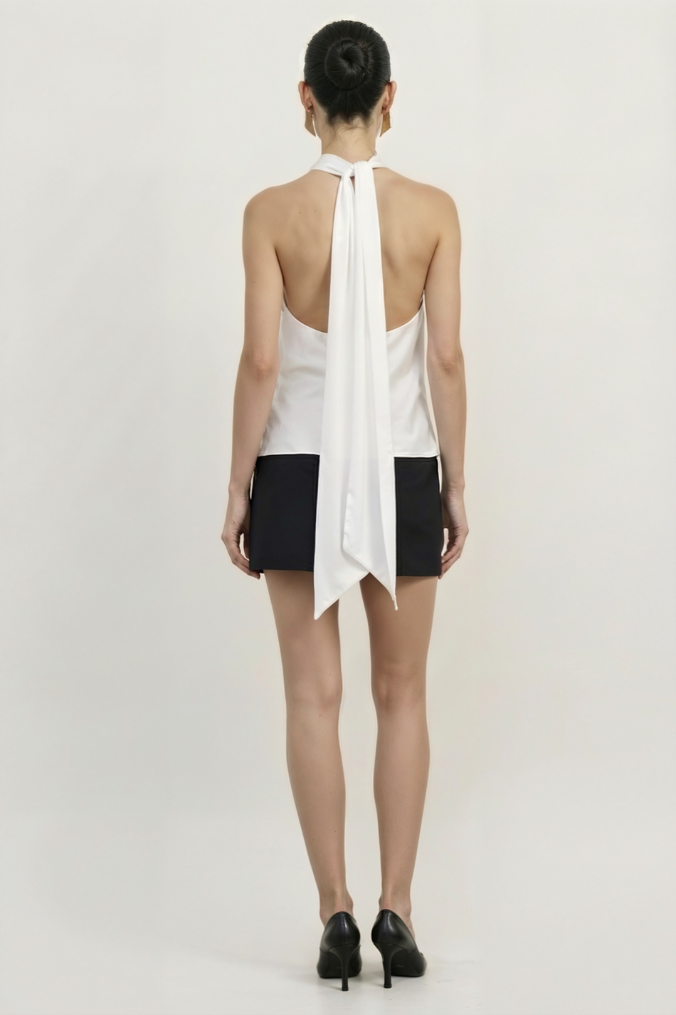 Топ из сатина с драпированным лифом