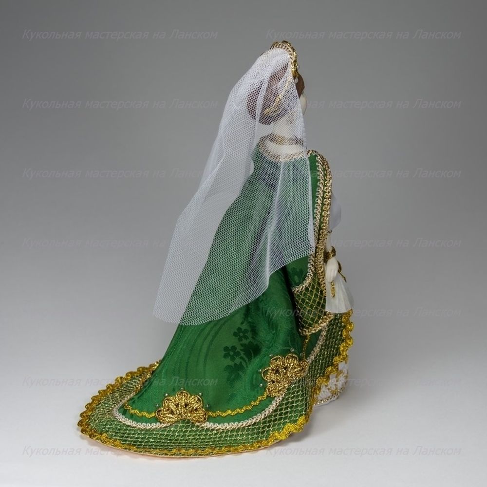 Сувенирная кукла в придворном костюме конца 19 века