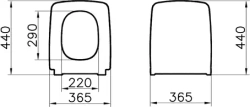 Подвесной Безободковый унитаз Vitra Metropole Rim-Ex (Витра Метрополь) с сиденьем Микролифт, (7672B003-0075 / 122-003-009)