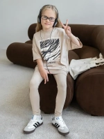 Летний костюм для девочки с лосинами