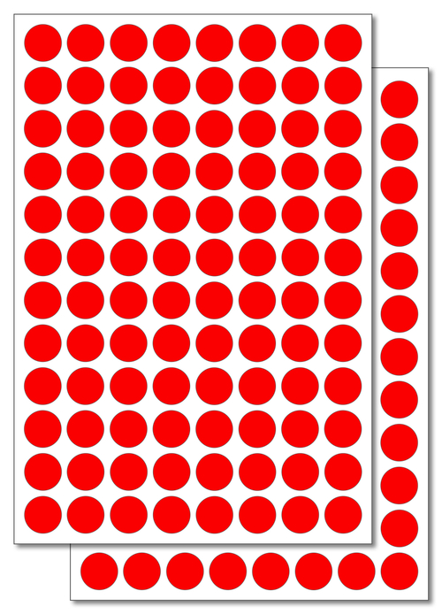 Ярко-красные виниловые наклейки для маркировки Policomprint M3, 14 мм. 192 шт.