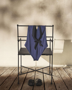 ZARA HOME КУПАЛЬНИК С ЗАВЯЗКАМИ НА ШЕЕ, СИНИЙ