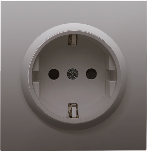 Накладка для розетки Schuko с заземлением со шторками 16A 250 В~, сталь, серия R98