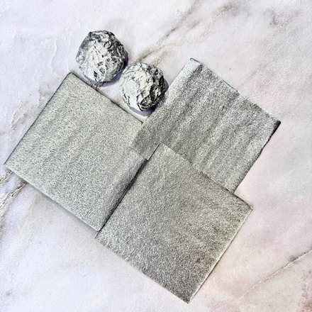 Фольга оберточная для конфет с тиснением Серебро (8x8 см, 100 шт)