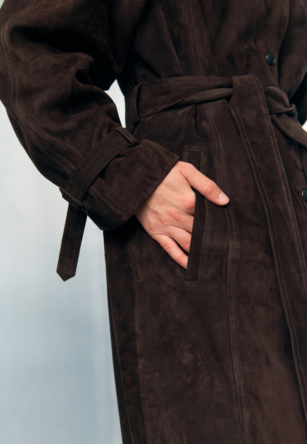 Тренч из натуральной замши “Suede Line 01”