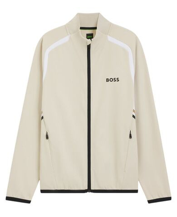 Мужская теннисная кофта BOSS TOC Spin Full Zip - light beige