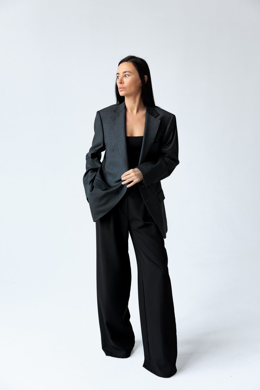 Пиджак апсайклинг из шерсти в сером цвете