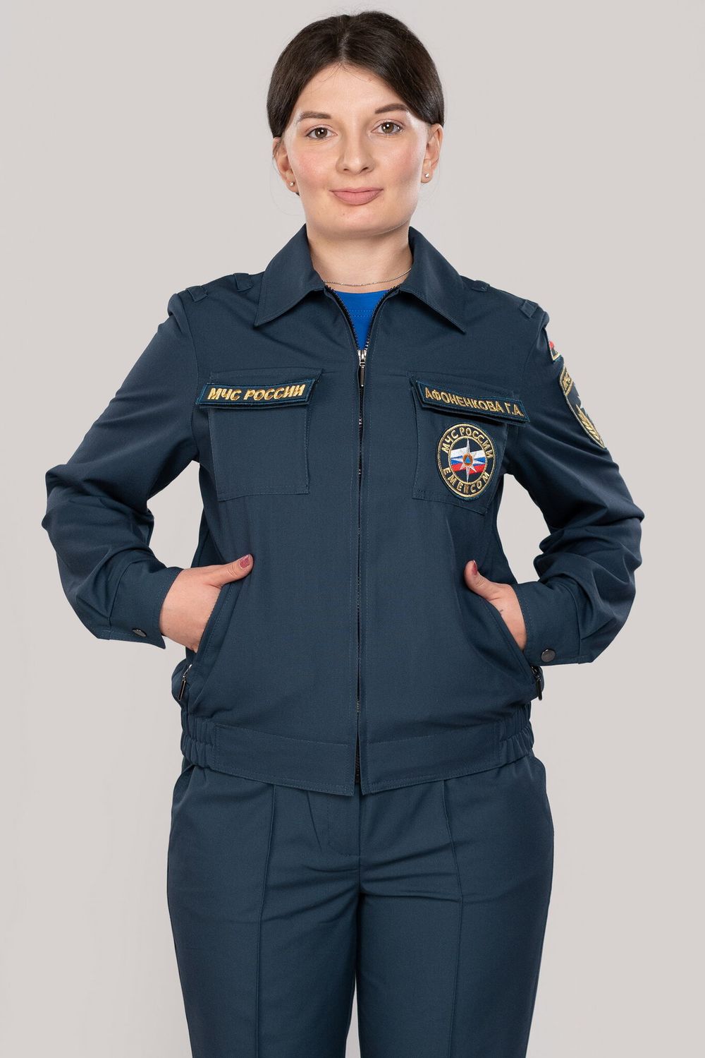 Костюм летний  женский МЧС (Патруль-240, серо-синий)