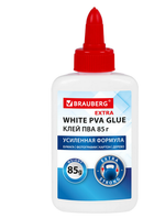 Клей ПВА Extra 85г. усиленная формула (бумага, фотографии, картон, дерево) (BRAUBERG)