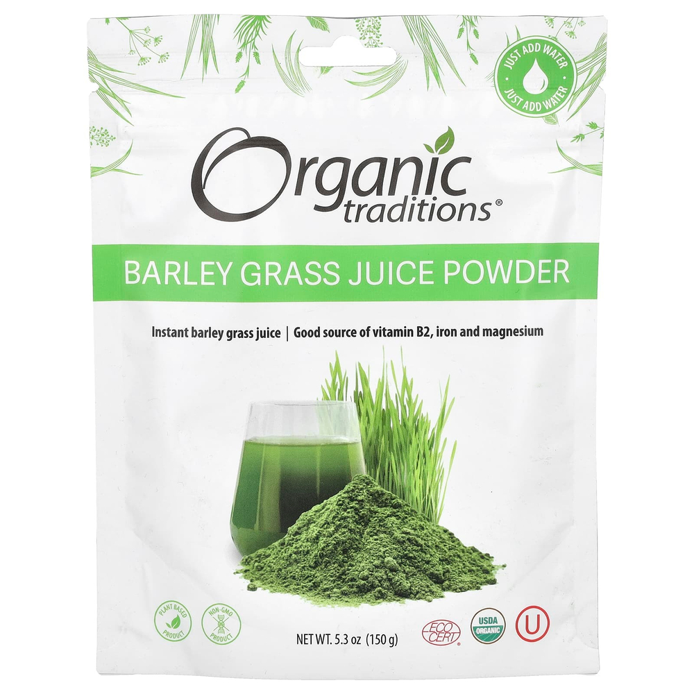 Organic Traditions, Порошок сока ячменя, 150 г (5,3 унции)