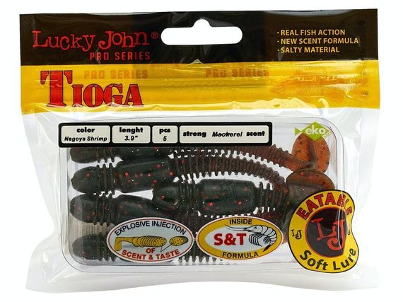 Виброхвосты съедобные LJ Pro Series TIOGA 3.9in (10 см), цв. 085, 5 шт.