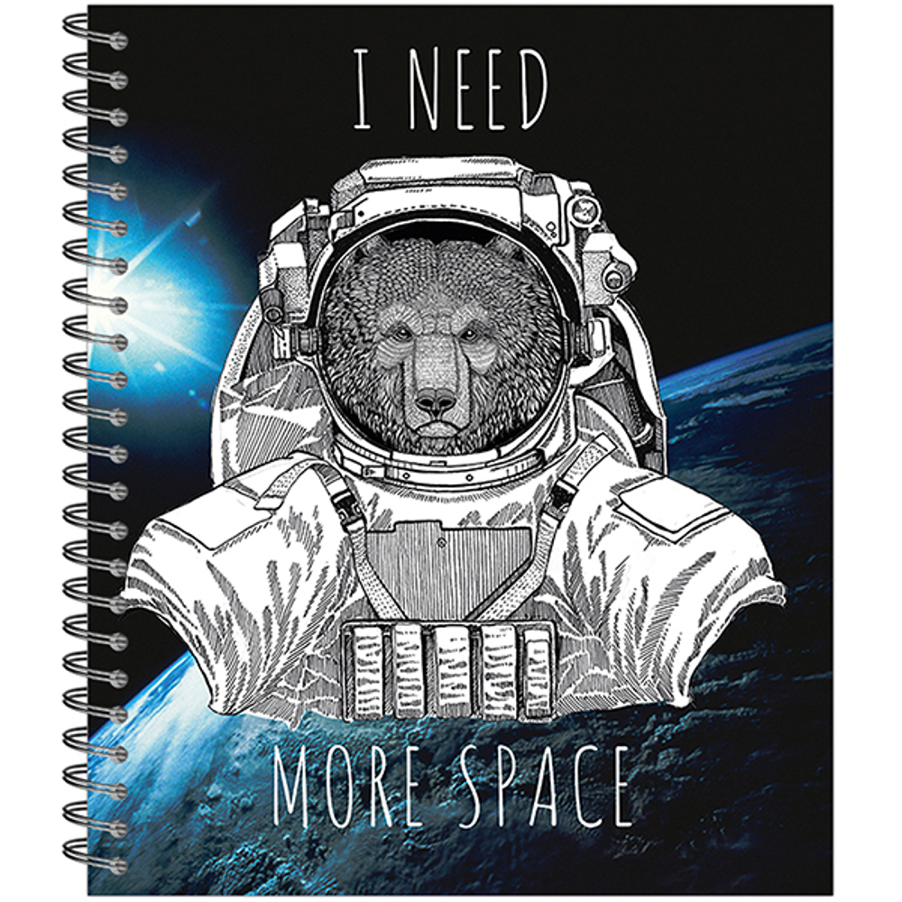 Тетрадь общая 48 листов на металлическом гребне "I need more space"