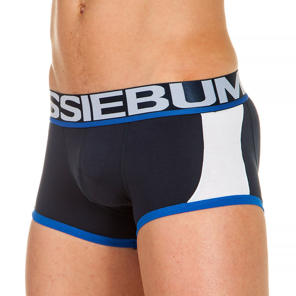Мужские трусы хипсы темно-синие с белыми вставками по бокам AUSSIEBUM