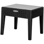 Столик журнальный квадратный RATTAN OLA DOM со стеклом антрацит 530х450мм