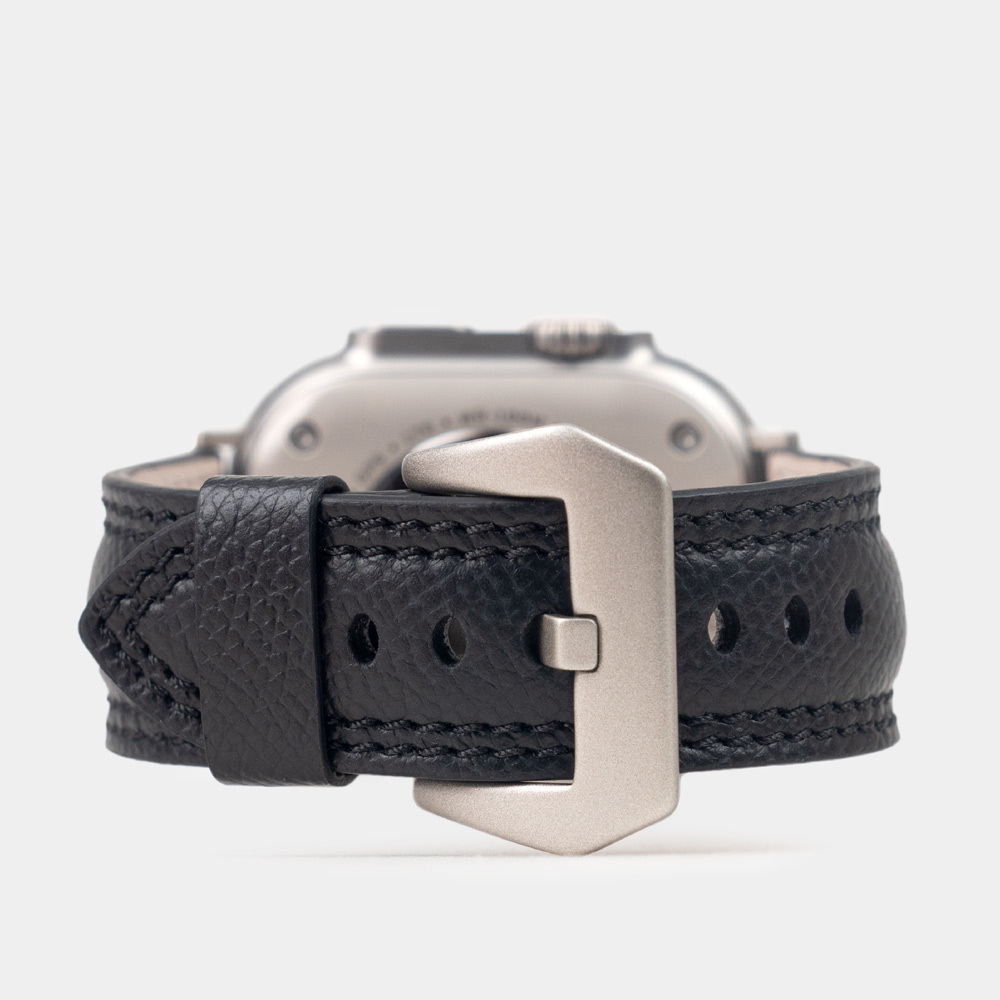 Ремешок для Apple Watch Ultra 49mm из кожи сафьяно,черного цвета