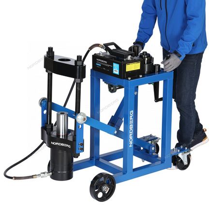 Цена на NORDBERG (N31PE76A) Выпрессовщик шкворней с тележкой, гидравлический с пневмопривод, 75 т