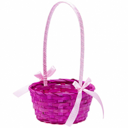 Корзина с лентой (бамбук) D19x Н9 HH32 ЗЕЛЁНАЯ