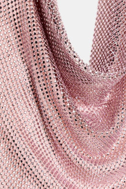 ZARA ТОП ХАЛТЕР С БЛЕСТКАМИ, РОЗОВЫЙ