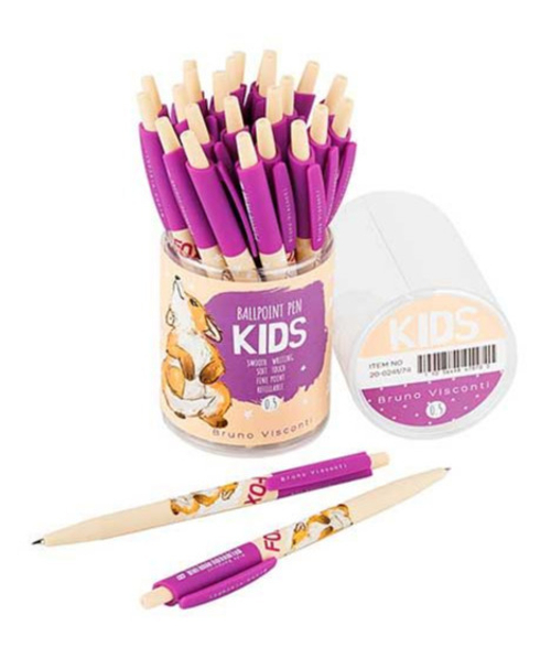 Ручка шариковая автомат. БРУНО ВИСКОНТИ узел 0,5/лин. письма 0,38 мм синяя Лисенок (20-0241/74)