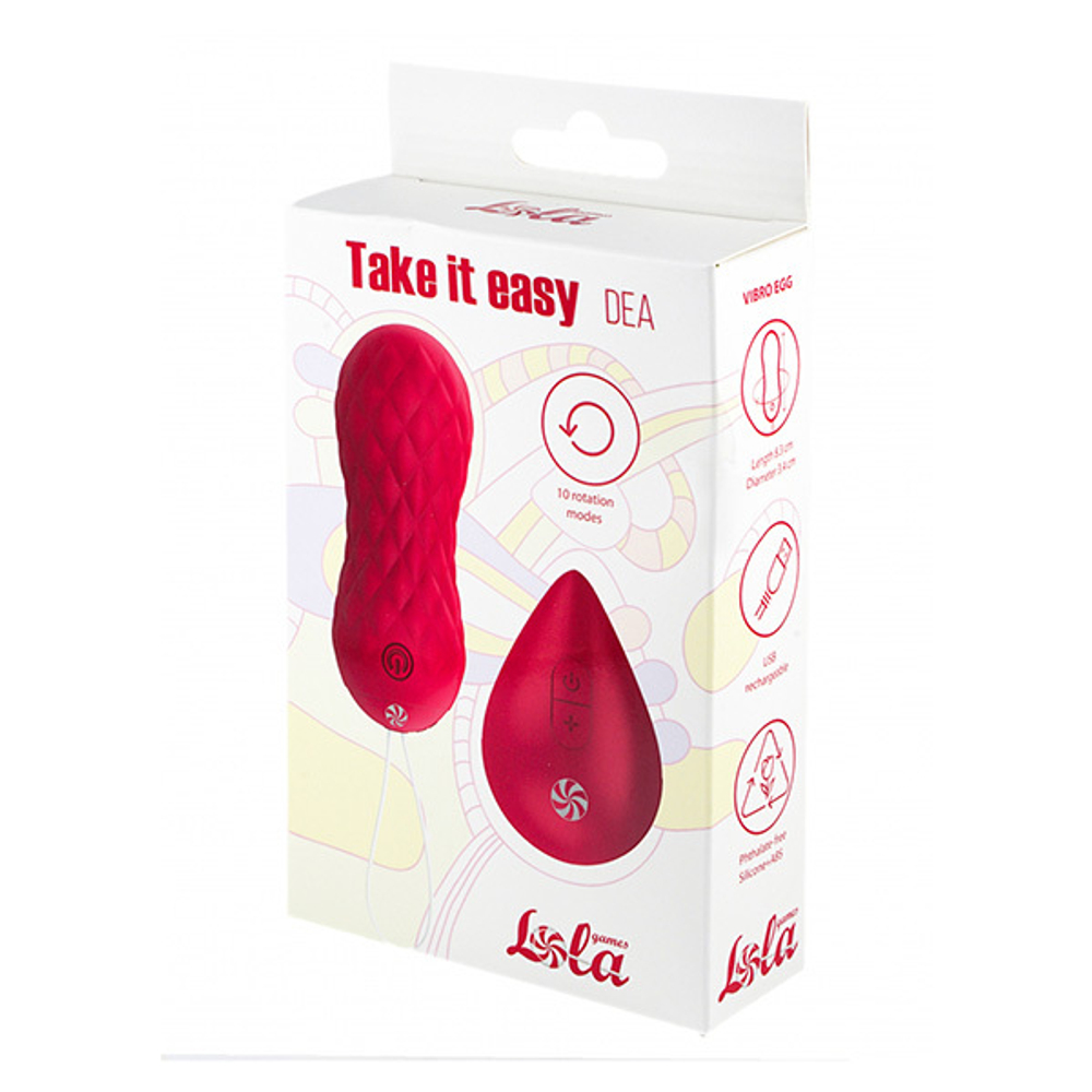 Бордовые вагинальные виброшарики 8,3см с пультом ДУ Lola Games Take It Easy Dea 9021-07lola