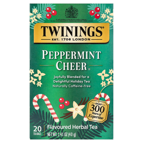 Twinings, ароматизированный травяной чай, с перечной мятой, без кофеина, 20 чайных пакетиков, 40 г (1,41 унции)