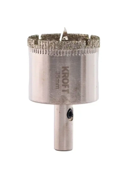 Коронка алмазная 35 мм по керамике цилиндричиский хвостовик KROFT