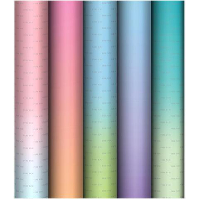 Упаковочная бумага глянц. 70*100см в ассорт "Градиент" (MESHU)