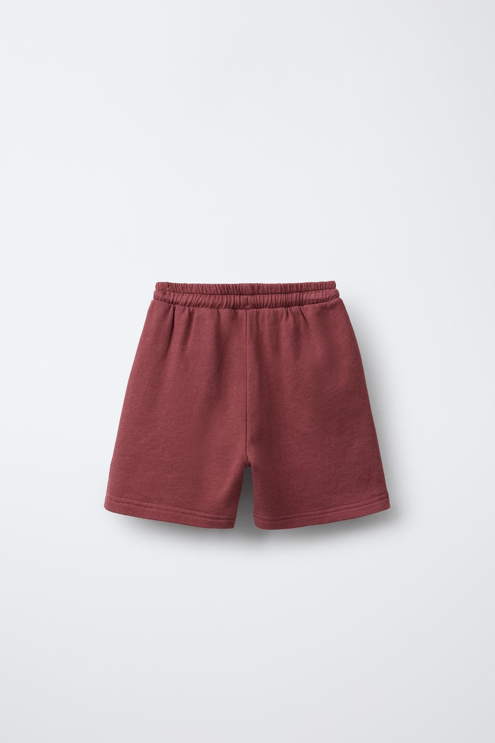 ZARA ШОРТЫ ИЗ МЯГКОЙ ТКАНИ С ВЫШИВКОЙ, ГРАНАТОВЫЙ