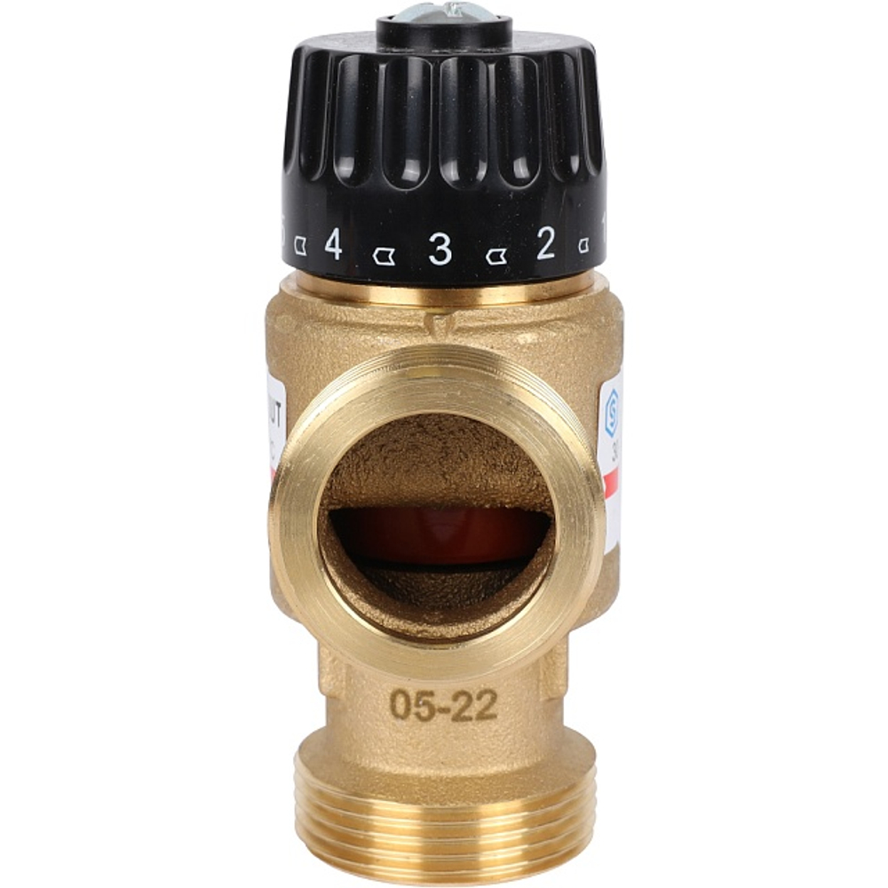 Клапан термостатический смесительный STOUT - 1"1/4 (НР, 30-65°C, Kvs 3.5, T-образное смешивание)