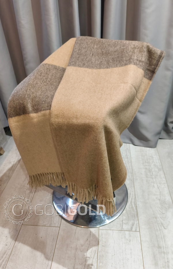 Плед из пуха верблюда 150x200 см. (ERDENET) - полосы крупные