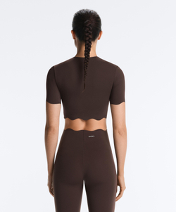 Oysho Топ Compressive волнистый, коричнево-красный