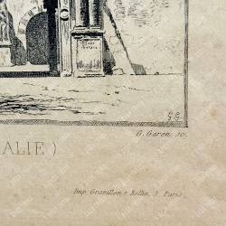 Гарен Г. Епископские ворота Вероны (Италия). Офорт, Париж, 1886